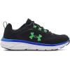 imageUnder Armour UnisexBaby Grade School Assert 9 Running Shoe005 BlackVersa BlueExtreme Green