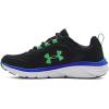 imageUnder Armour UnisexBaby Grade School Assert 9 Running Shoe005 BlackVersa BlueExtreme Green