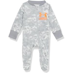 imageUnder Armour Baby Boys Coverall Footie Zipup Closure Logo ampamp Printed DesignsHalo Gray Tie Dye