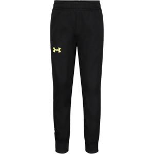 imageUnder Armour Boys Brawler Joggers Sweatpants with Elastic Waistband ampamp Pant Leg Logo DesignBlackYellow