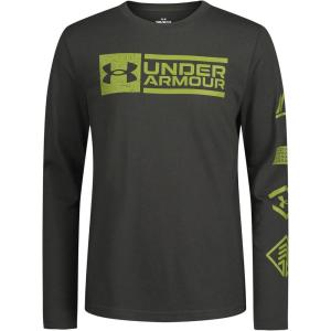 imageUnder Armour Boys Outdoor Long Sleeve Tee Stylish Crew Neckline Cute Full FitBaroque Green Graphic