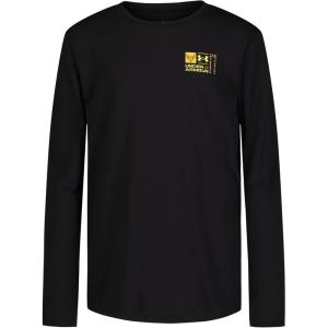 imageUnder Armour Boys Outdoor Long Sleeve Tee Stylish Crew Neckline Cute Full FitBlack Linux Elk