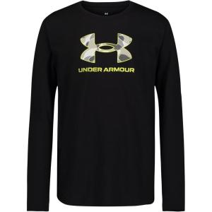imageUnder Armour Boys Outdoor Long Sleeve Tee Stylish Crew Neckline Cute Full FitBlack Mod Forms