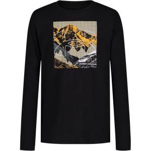imageUnder Armour Boys Outdoor Long Sleeve Tee Stylish Crew Neckline Cute Full FitBlack Mtn Mix