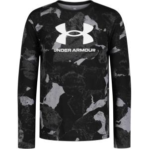 imageUnder Armour Boys Outdoor Long Sleeve Tee Stylish Crew Neckline Cute Full FitBlack Rock Shades