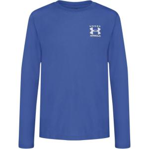 imageUnder Armour Boys Outdoor Long Sleeve Tee Stylish Crew Neckline Cute Full FitBlue Atlantis