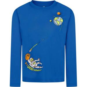 imageUnder Armour Boys Outdoor Long Sleeve Tee Stylish Crew Neckline Cute Full FitBlue Atlantis Astronaut Graphic Tee