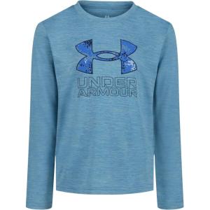 imageUnder Armour Boys Outdoor Long Sleeve Tee Stylish Crew Neckline Cute Full FitBlue Smoke Core Logo Fill