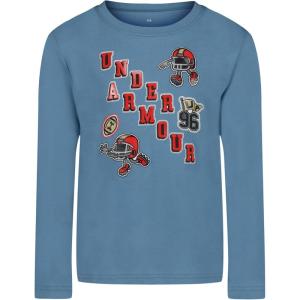 imageUnder Armour Boys Outdoor Long Sleeve Tee Stylish Crew Neckline Cute Full FitBlue Smoke Football Graphic Tee