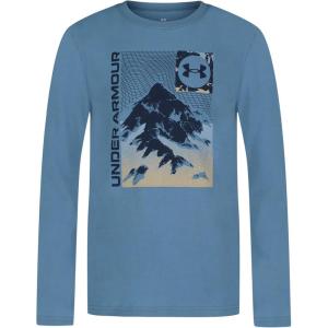 imageUnder Armour Boys Outdoor Long Sleeve Tee Stylish Crew Neckline Cute Full FitBlue Smoke Grid Scap Graphic Tee