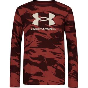 imageUnder Armour Boys Outdoor Long Sleeve Tee Stylish Crew Neckline Cute Full FitDark Maroon