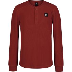 imageUnder Armour Boys Outdoor Long Sleeve Tee Stylish Crew Neckline Cute Full FitEarthen Orange Henley Thermal