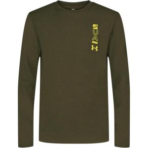 imageUnder Armour Boys Outdoor Long Sleeve Tee Stylish Crew Neckline Cute Full FitExpedition Green FrontBack Tee