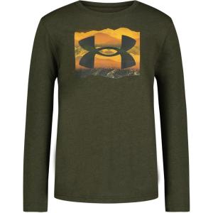 imageUnder Armour Boys Outdoor Long Sleeve Tee Stylish Crew Neckline Cute Full FitGreen Scenic