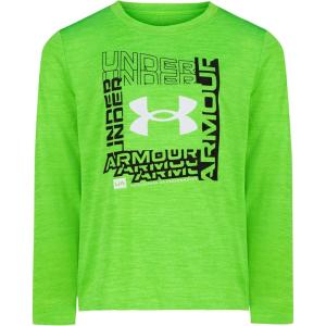 imageUnder Armour Boys Outdoor Long Sleeve Tee Stylish Crew Neckline Cute Full FitHyper Green Twist Tech Logo Frame