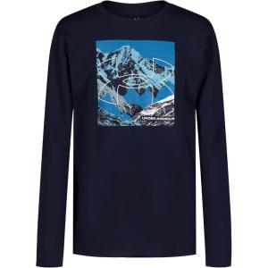 imageUnder Armour Boys Outdoor Long Sleeve Tee Stylish Crew Neckline Cute Full FitMidnight Navy Mtn Mix
