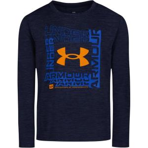 imageUnder Armour Boys Outdoor Long Sleeve Tee Stylish Crew Neckline Cute Full FitMidnight Navy Twist Tech Logo Frame