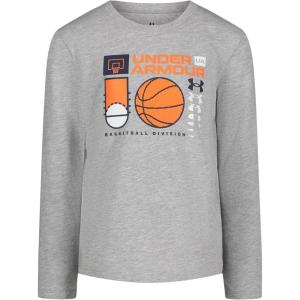 imageUnder Armour Boys Outdoor Long Sleeve Tee Stylish Crew Neckline Cute Full FitMod Gray Basketball