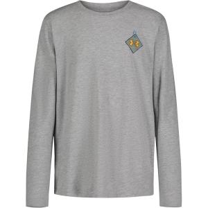 imageUnder Armour Boys Outdoor Long Sleeve Tee Stylish Crew Neckline Cute Full FitMod Gray Survival
