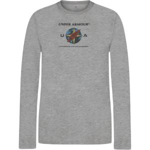 imageUnder Armour Boys Outdoor Long Sleeve Tee Stylish Crew Neckline Cute Full FitMod Grey FrontBack Canoes