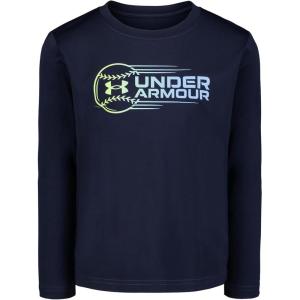 imageUnder Armour Boys Outdoor Long Sleeve Tee Stylish Crew Neckline Cute Full FitNavy Baseball Logo
