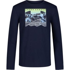 imageUnder Armour Boys Outdoor Long Sleeve Tee Stylish Crew Neckline Cute Full FitNavy Gradient