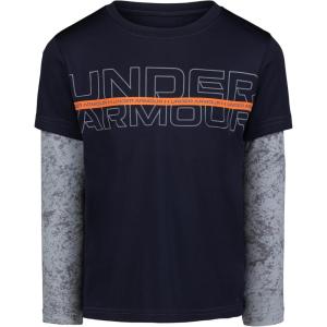 imageUnder Armour Boys Outdoor Long Sleeve Tee Stylish Crew Neckline Cute Full FitNavy Grunge Wash