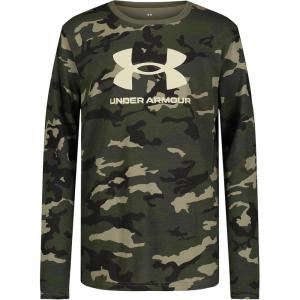 imageUnder Armour Boys Outdoor Long Sleeve Tee Stylish Crew Neckline Cute Full FitOd Green Woodland