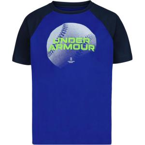 imageUnder Armour Boys Outdoor Long Sleeve Tee Stylish Crew Neckline Cute Full FitRoyal Baseball Raglan Tee