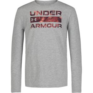 imageUnder Armour Boys Outdoor Long Sleeve Tee Stylish Crew Neckline Cute Full FitStacked Mod Gray