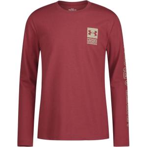 imageUnder Armour Boys Outdoor Long Sleeve Tee Stylish Crew Neckline Cute Full FitStadium Red Topo