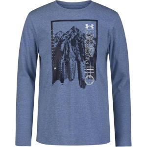 imageUnder Armour Boys Outdoor Long Sleeve Tee Stylish Crew Neckline Cute Full FitStatic Tech Blue