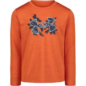 imageUnder Armour Boys Outdoor Long Sleeve Tee Stylish Crew Neckline Cute Full FitTeam Orange Tech Twist