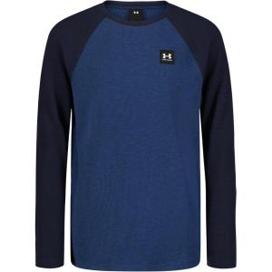 imageUnder Armour Boys Outdoor Long Sleeve Tee Stylish Crew Neckline Cute Full FitTech Blue Thermal