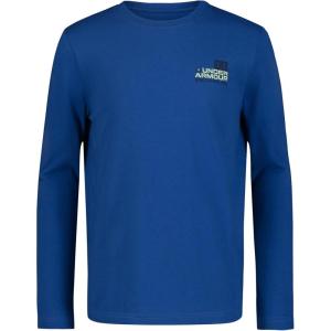 imageUnder Armour Boys Outdoor Long Sleeve Tee Stylish Crew Neckline Cute Full FitTech Blue Wolf