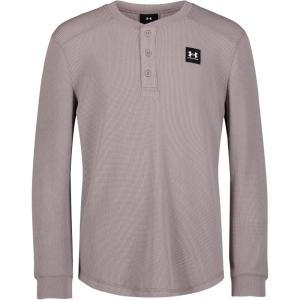 imageUnder Armour Boys Outdoor Long Sleeve Tee Stylish Crew Neckline Cute Full FitTetra Gray Henley Thermal