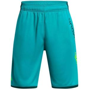 imageUnder Armour Boys Stunt 30 Shorts464 Circuit Teal  Hydro Teal  Highvis Yellow