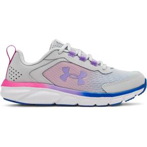 imageUnder Armour UnisexBaby Grade School Assert 9 Running Shoe106 Halo GrayWhiteVivid Lilac