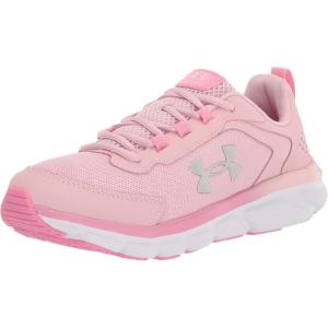 imageUnder Armour UnisexBaby Grade School Assert 9 Running Shoe601 Prime PinkFlamingoMetallic Silver
