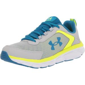 imageUnder Armour UnisexBaby Grade School Assert 9 Running ShoeMod Gray 104Cruise Blue