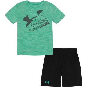 imageUnder Armour babygirls Ua Terrazzo Leopard Heart SetShort SetBirdie Green Mesh