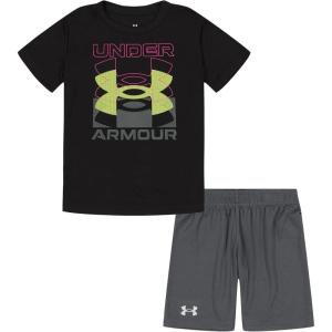 imageUnder Armour babygirls Ua Terrazzo Leopard Heart SetShort SetBlack Infinite