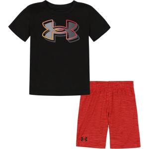 imageUnder Armour babygirls Ua Terrazzo Leopard Heart SetShort SetBlack Pop Out Logo