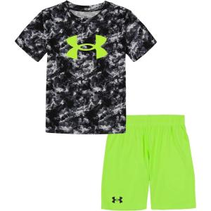 imageUnder Armour babygirls Ua Terrazzo Leopard Heart SetShort SetBlack Seafoam