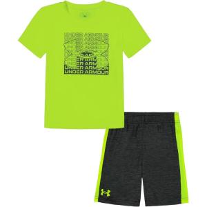 imageUnder Armour babygirls Ua Terrazzo Leopard Heart SetShort SetHivis Yellow Tri Logo