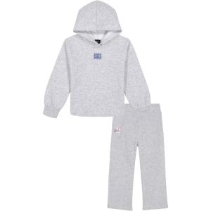 imageUnder Armour babygirls Ua Terrazzo Leopard Heart SetShort SetMod Gray  Flare Pant