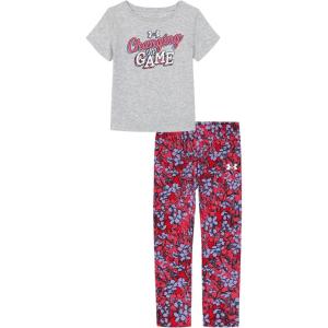 imageUnder Armour babygirls Ua Terrazzo Leopard Heart SetShort SetMod Gray Print