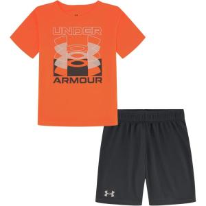 imageUnder Armour babygirls Ua Terrazzo Leopard Heart SetShort SetOrange Blast Infinite