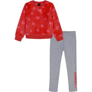 imageUnder Armour babygirls Ua Terrazzo Leopard Heart SetShort SetRacer Red Sherpa