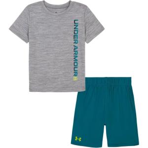 imageUnder Armour babygirls Ua Terrazzo Leopard Heart SetShort SetTealGray Wordmark